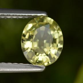 Granada do mali amarelo natural 1,06ct, corte oval, VS