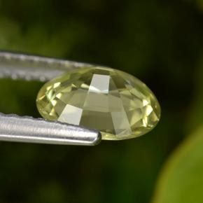 Granada do mali amarelo natural 1,06ct, corte oval, VS