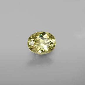 Pequena Garnet Verde Dourado Natural 0.95ct, Corte Oval, VVS-VS