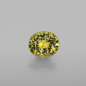 Pequena Garnet Verde Dourado Natural 1.40ct, Corte Oval, VVS-VS
