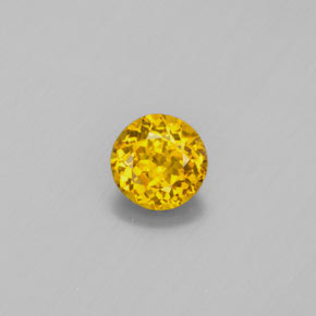 Pequena Garnet Amarelo esverdeado Natural 0.51ct, Corte Redondo, VS