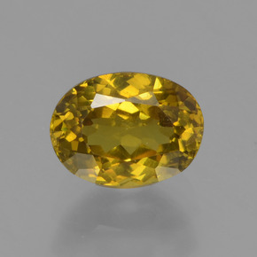 Pequena Garnet Dourado Esverdeado Natural 1.11ct, Corte Oval, VS