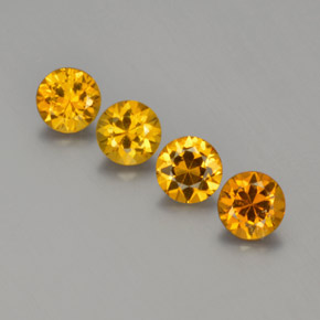 Pedras preciosas de Pequena Garnet Laranja Médio natural de 1.76 ct, Corte Redondo, VVS-VS
