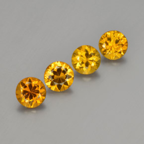 Pedras preciosas de Pequena Garnet Laranja Médio natural de 1.76 ct, Corte Redondo, VVS-VS