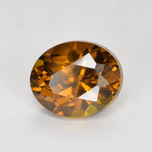 Pequena Garnet Marrom Caramelo Natural 1.06ct, Corte Oval, VVS