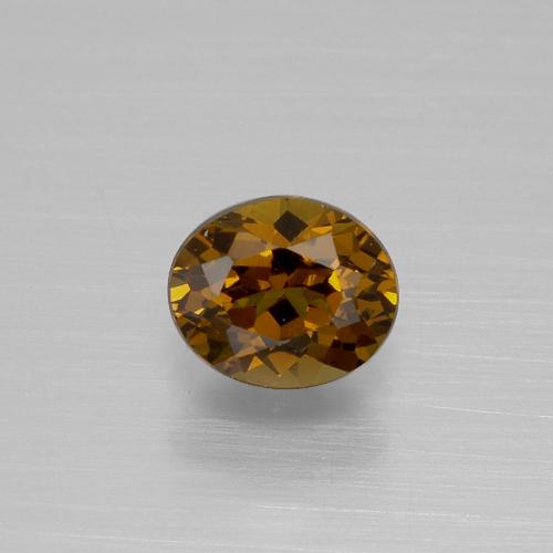 Pequena Garnet Castanho médio-escuro Natural 1.11ct, Corte Oval, VVS
