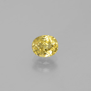Pequena Garnet Verde Dourado Natural 0.84ct, Corte Oval, VVS