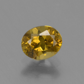 Pequena Garnet Dourado Esverdeado Natural 0.54ct, Corte Oval, VVS
