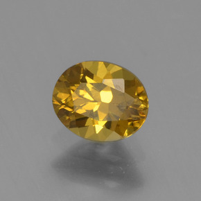 Pequena Garnet Dourado Esverdeado Natural 0.54ct, Corte Oval, VVS