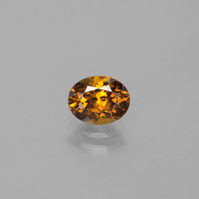 Pequena Garnet Dourado Esverdeado Natural 1.09ct, Corte Oval, VVS