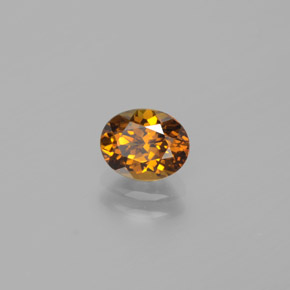 Pequena Garnet Dourado Esverdeado Natural 1.09ct, Corte Oval, VVS