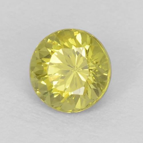 Pequena Garnet Verde Dourado Natural 0.33ct, Corte Redondo, VVS-VS