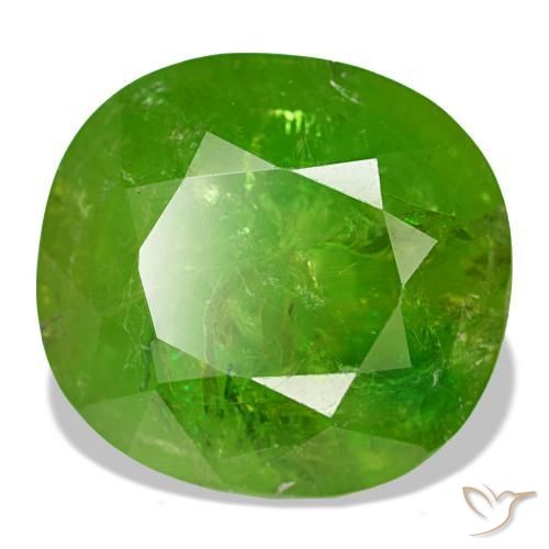 Granada do mali verde natural 19,12ct, almofada cortada, SI-I1