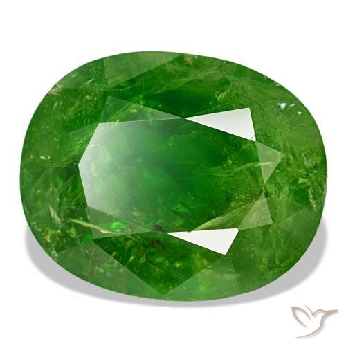 Granada do mali verde natural 15,82ct, corte oval, SI-I1