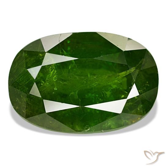 Granada do mali verde natural 11,48ct, corte oval, SI-I1