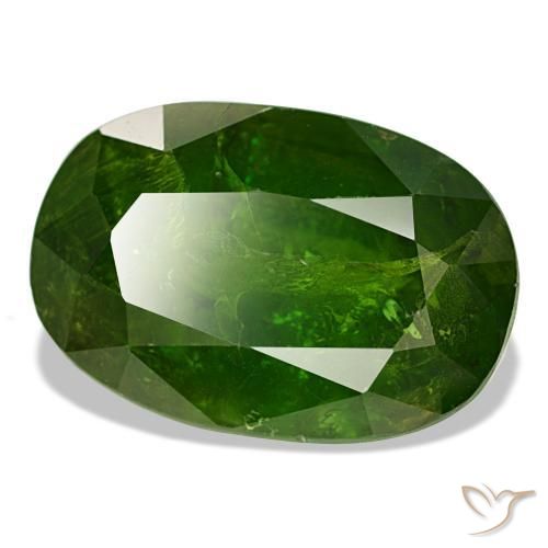 Granada do mali verde natural 11,48ct, corte oval, SI-I1