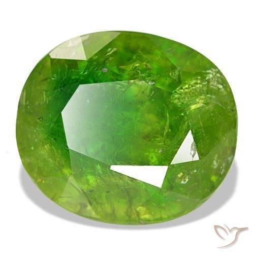 Granada do mali verde natural 15,40ct, corte oval, SI-I1