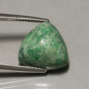 Maw-sit-sit verde natural 12,16ct, trillion, opaco