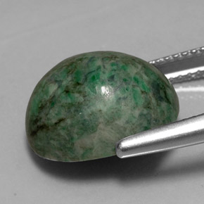 Maw-sit-sit verde natural 9,84ct, corte oval, opaco