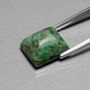Maw-sit-sit verde natural 13,00ct, baguete, opaco