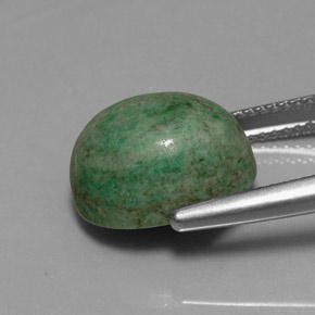 Maw-sit-sit verde natural 9,19ct, corte oval, opaco