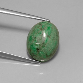 Maw-sit-sit verde natural 8,57ct, corte oval, opaco