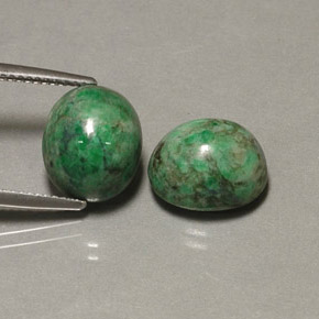 Pedras preciosas de maw-sit-sit verde natural de  ct, corte oval, opaco