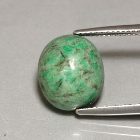 Maw-sit-sit verde natural 8,41ct, corte oval, opaco