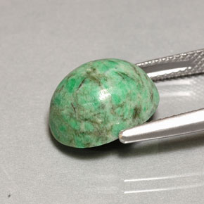 Maw-sit-sit verde natural 8,41ct, corte oval, opaco