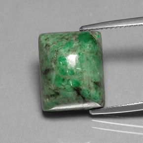 Maw-sit-sit verde natural 15,19ct, baguete, opaco