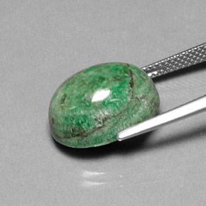 Maw-sit-sit verde natural 11,30ct, corte oval, opaco