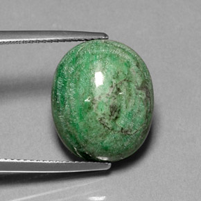 Maw-sit-sit verde natural 13,55ct, corte oval, opaco