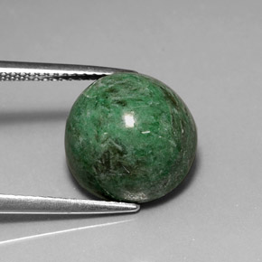 Maw-sit-sit verde natural 8,75ct, corte redondo, opaco