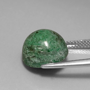 Maw-sit-sit verde natural 8,75ct, corte redondo, opaco