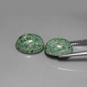 Pedras preciosas de maw-sit-sit verde natural de  ct, corte oval, opaco