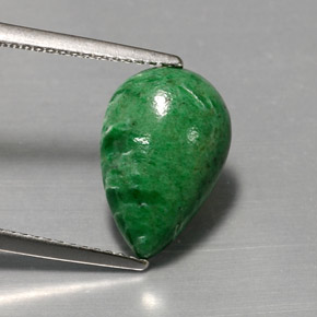Maw-sit-sit verde natural 4,24ct, formato de pêra, opaco