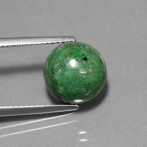 Maw-sit-sit verde natural 5,88ct, corte redondo, opaco