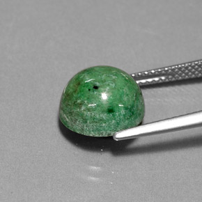 Maw-sit-sit verde natural 5,88ct, corte redondo, opaco