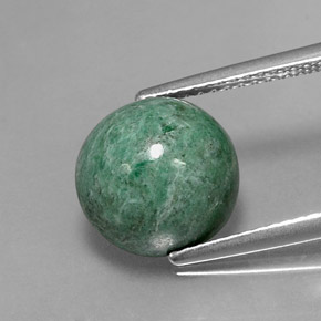 Maw-sit-sit verde natural 5,83ct, corte redondo, opaco