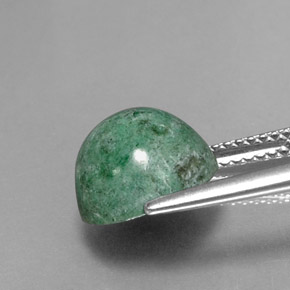 Maw-sit-sit verde natural 5,83ct, corte redondo, opaco
