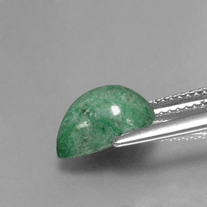 Maw-sit-sit verde natural 3,27ct, formato de pêra, opaco