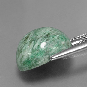 Maw-sit-sit verde natural 9,76ct, corte oval, opaco