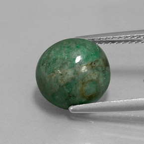 Maw-sit-sit verde natural 5,08ct, corte redondo, opaco