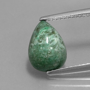 Maw-sit-sit verde natural 3,76ct, formato de pêra, opaco