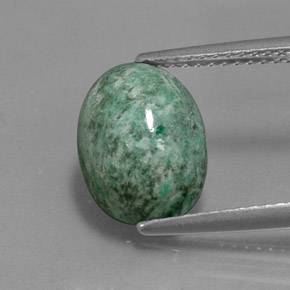 Maw-sit-sit verde natural 4,23ct, corte oval, opaco