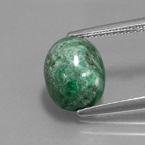 Maw-sit-sit verde natural 3,14ct, corte oval, opaco
