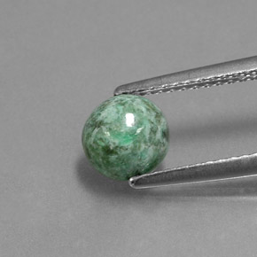Maw-sit-sit verde natural 1,22ct, corte redondo, opaco