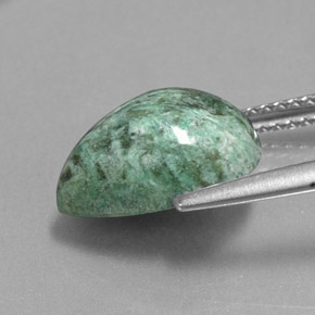 Maw-sit-sit verde natural 4,70ct, formato de pêra, opaco