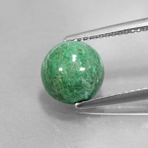 Maw-sit-sit verde natural 3,18ct, corte redondo, opaco
