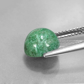 Maw-sit-sit verde natural 3,18ct, corte redondo, opaco
